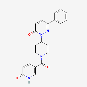 molecular formula C21H20N4O3 B2931922 2-[1-(6-Oxo-1H-pyridine-3-carbonyl)piperidin-4-yl]-6-phenylpyridazin-3-one CAS No. 2380067-84-3