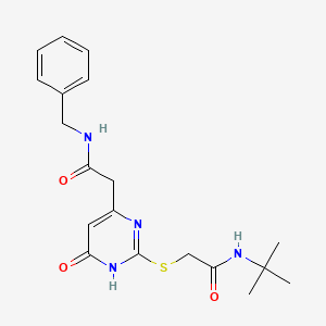 N-benzyl-2-(2-((2-(tert-butylamino)-2-oxoethyl)thio)-6-oxo-1,6-dihydropyrimidin-4-yl)acetamide