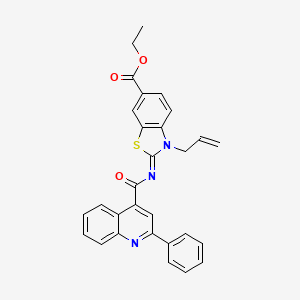 molecular formula C29H23N3O3S B2931930 (Z)-3-烯丙基-2-((2-苯基喹啉-4-羰基)亚氨基)-2,3-二氢苯并[d]噻唑-6-羧酸乙酯 CAS No. 865174-68-1