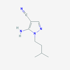 molecular formula C9H14N4 B2931934 5-amino-1-(3-methylbutyl)-1H-pyrazole-4-carbonitrile CAS No. 159979-73-4