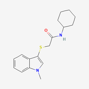 N-cyclohexyl-2-(1-methylindol-3-yl)sulfanylacetamide