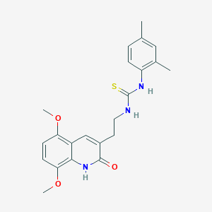 molecular formula C22H25N3O3S B2931941 1-(2-(5,8-Dimethoxy-2-oxo-1,2-dihydroquinolin-3-yl)ethyl)-3-(2,4-dimethylphenyl)thiourea CAS No. 887898-94-4