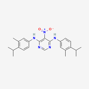 molecular formula C24H29N5O2 B2931942 N~4~,N~6~-bis(4-isopropyl-3-methylphenyl)-5-nitro-4,6-pyrimidinediamine CAS No. 866151-06-6