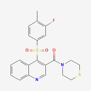 (4-((3-Fluoro-4-methylphenyl)sulfonyl)quinolin-3-yl)(thiomorpholino)methanone