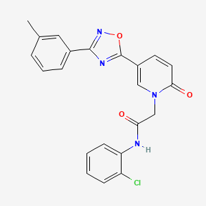 molecular formula C22H17ClN4O3 B2931945 N-(2-chlorophenyl)-2-{5-[3-(3-methylphenyl)-1,2,4-oxadiazol-5-yl]-2-oxopyridin-1(2H)-yl}acetamide CAS No. 1326919-89-4