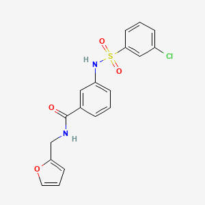 3-[(3-chlorophenyl)sulfonylamino]-N-(furan-2-ylmethyl)benzamide