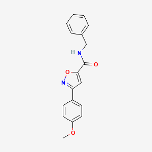 molecular formula C18H16N2O3 B2931952 N-benzyl-3-(4-methoxyphenyl)-1,2-oxazole-5-carboxamide CAS No. 320422-26-2