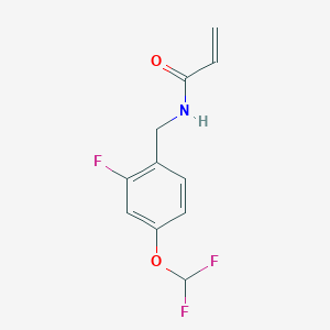 molecular formula C11H10F3NO2 B2931958 N-[[4-(Difluoromethoxy)-2-fluorophenyl]methyl]prop-2-enamide CAS No. 2305503-87-9