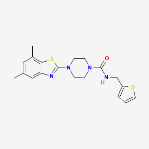 molecular formula C19H22N4OS2 B2931968 4-(5,7-dimethylbenzo[d]thiazol-2-yl)-N-(thiophen-2-ylmethyl)piperazine-1-carboxamide CAS No. 1210664-33-7