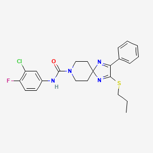 N-(3-chloro-4-fluorophenyl)-2-phenyl-3-(propylthio)-1,4,8-triazaspiro[4.5]deca-1,3-diene-8-carboxamide