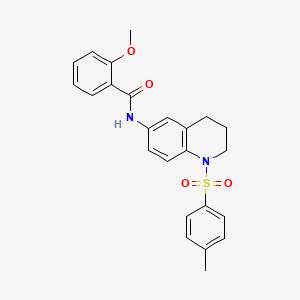 molecular formula C24H24N2O4S B2931977 2-methoxy-N-(1-tosyl-1,2,3,4-tetrahydroquinolin-6-yl)benzamide CAS No. 899945-51-8