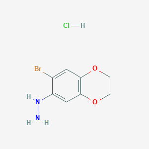 molecular formula C8H10BrClN2O2 B2931981 (7-Bromo-2,3-dihydro-1,4-benzodioxin-6-yl)hydrazine hydrochloride CAS No. 1779128-91-4