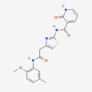 N-(4-(2-((2-methoxy-5-methylphenyl)amino)-2-oxoethyl)thiazol-2-yl)-2-oxo-1,2-dihydropyridine-3-carboxamide