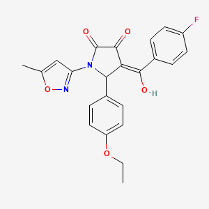 molecular formula C23H19FN2O5 B2932016 5-(4-ethoxyphenyl)-4-(4-fluorobenzoyl)-3-hydroxy-1-(5-methylisoxazol-3-yl)-1H-pyrrol-2(5H)-one CAS No. 618875-09-5