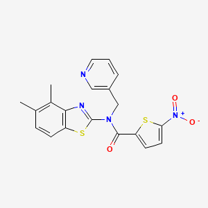 molecular formula C20H16N4O3S2 B2932017 N-(4,5-dimethylbenzo[d]thiazol-2-yl)-5-nitro-N-(pyridin-3-ylmethyl)thiophene-2-carboxamide CAS No. 895416-99-6