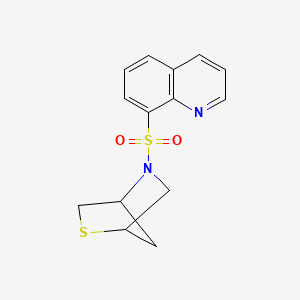 molecular formula C14H14N2O2S2 B2932022 5-(Quinolin-8-ylsulfonyl)-2-thia-5-azabicyclo[2.2.1]heptane CAS No. 2034609-38-4