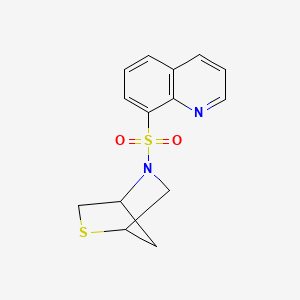 molecular formula C14H14N2O2S2 B2932022 8-{2-thia-5-azabicyclo[2.2.1]heptane-5-sulfonyl}quinoline CAS No. 2034609-38-4