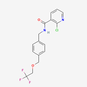 molecular formula C16H14ClF3N2O2 B2932026 2-chloro-N-({4-[(2,2,2-trifluoroethoxy)methyl]phenyl}methyl)pyridine-3-carboxamide CAS No. 1147507-24-1