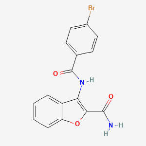 molecular formula C16H11BrN2O3 B2932031 3-(4-Bromobenzamido)benzofuran-2-carboxamide CAS No. 477511-08-3