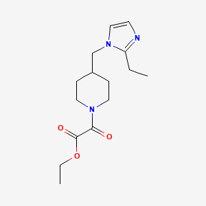 molecular formula C15H23N3O3 B2932032 ethyl 2-(4-((2-ethyl-1H-imidazol-1-yl)methyl)piperidin-1-yl)-2-oxoacetate CAS No. 1334372-73-4