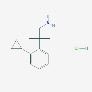 molecular formula C13H20ClN B2932039 2-(2-Cyclopropylphenyl)-2-methylpropan-1-amine;hydrochloride CAS No. 2490426-28-1