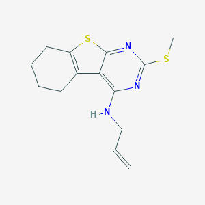 molecular formula C14H17N3S2 B293204 N-allyl-2-(methylsulfanyl)-5,6,7,8-tetrahydro[1]benzothieno[2,3-d]pyrimidin-4-amine 