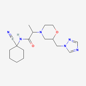 molecular formula C17H26N6O2 B2932041 N-(1-cyanocyclohexyl)-2-{2-[(1H-1,2,4-triazol-1-yl)methyl]morpholin-4-yl}propanamide CAS No. 1375153-37-9