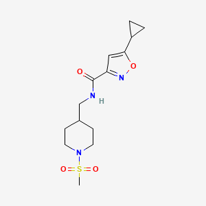 5-cyclopropyl-N-((1-(methylsulfonyl)piperidin-4-yl)methyl)isoxazole-3-carboxamide