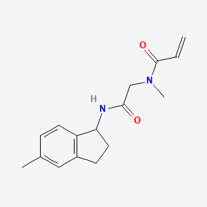molecular formula C16H20N2O2 B2932048 N-Methyl-N-[2-[(5-methyl-2,3-dihydro-1H-inden-1-yl)amino]-2-oxoethyl]prop-2-enamide CAS No. 2199828-86-7