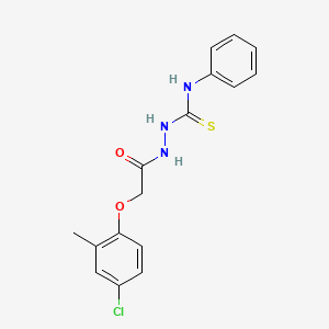 molecular formula C16H16ClN3O2S B2932049 2-[2-(4-氯-2-甲基苯氧基)乙酰]-N-苯基-1-肼基碳硫酰胺 CAS No. 18248-41-4