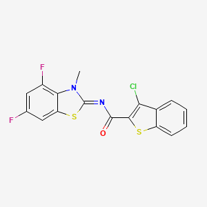 (E)-3-chloro-N-(4,6-difluoro-3-methylbenzo[d]thiazol-2(3H)-ylidene)benzo[b]thiophene-2-carboxamide