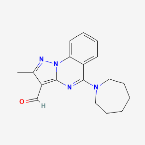molecular formula C18H20N4O B2932052 5-(Azepan-1-yl)-2-methylpyrazolo[1,5-a]quinazoline-3-carbaldehyde CAS No. 380388-51-2