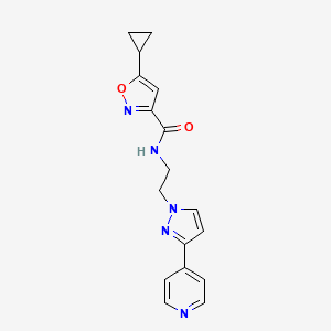 molecular formula C17H17N5O2 B2932059 5-cyclopropyl-N-(2-(3-(pyridin-4-yl)-1H-pyrazol-1-yl)ethyl)isoxazole-3-carboxamide CAS No. 1448126-29-1