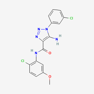 molecular formula C16H13Cl2N5O2 B2932062 5-氨基-N-(2-氯-5-甲氧基苯基)-1-(3-氯苯基)-1H-1,2,3-三唑-4-甲酰胺 CAS No. 953848-36-7