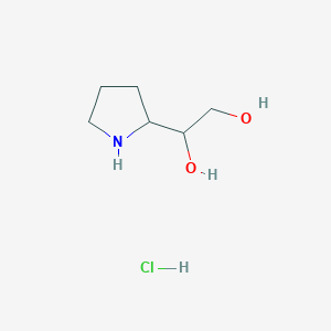 molecular formula C6H14ClNO2 B2932064 1-Pyrrolidin-2-ylethane-1,2-diol;hydrochloride CAS No. 1378264-06-2
