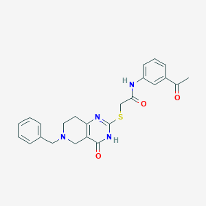molecular formula C24H24N4O3S B2932076 N-(3-acetylphenyl)-2-[(6-benzyl-4-oxo-3,4,5,6,7,8-hexahydropyrido[4,3-d]pyrimidin-2-yl)thio]acetamide CAS No. 1112295-59-6
