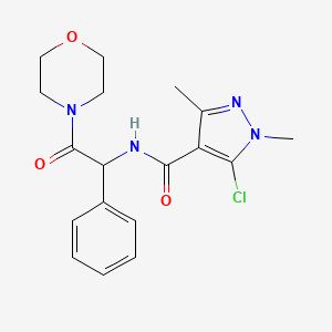 molecular formula C18H21ClN4O3 B2932088 5-chloro-1,3-dimethyl-N-(2-morpholino-2-oxo-1-phenylethyl)-1H-pyrazole-4-carboxamide CAS No. 1030609-39-2