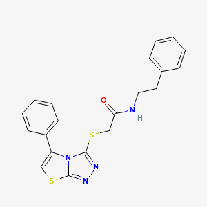 molecular formula C20H18N4OS2 B2932092 N-phenethyl-2-((5-phenylthiazolo[2,3-c][1,2,4]triazol-3-yl)thio)acetamide CAS No. 671199-62-5