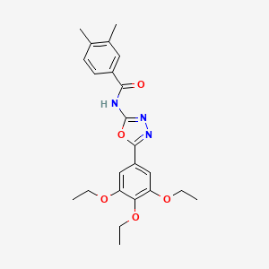molecular formula C23H27N3O5 B2932093 3,4-dimethyl-N-[5-(3,4,5-triethoxyphenyl)-1,3,4-oxadiazol-2-yl]benzamide CAS No. 891126-61-7