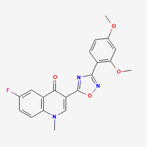 molecular formula C20H16FN3O4 B2932105 3-(3-(2,4-dimethoxyphenyl)-1,2,4-oxadiazol-5-yl)-6-fluoro-1-methylquinolin-4(1H)-one CAS No. 1206994-51-5