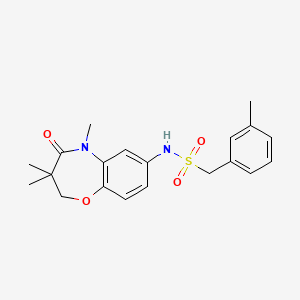 molecular formula C20H24N2O4S B2932109 1-m-tolyl-N-(3,3,5-trimethyl-4-oxo-2,3,4,5-tetrahydrobenzo[b][1,4]oxazepin-7-yl)methanesulfonamide CAS No. 922076-80-0