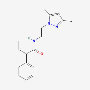 molecular formula C17H23N3O B2932116 N-(2-(3,5-二甲基-1H-吡唑-1-基)乙基)-2-苯基丁酰胺 CAS No. 1226428-63-2