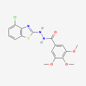 molecular formula C17H16ClN3O4S B2932117 N'-(4-chloro-1,3-benzothiazol-2-yl)-3,4,5-trimethoxybenzohydrazide CAS No. 851979-13-0