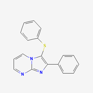 molecular formula C18H13N3S B2932118 2-苯基-3-(苯硫基)咪唑并[1,2-a]嘧啶 CAS No. 371234-15-0