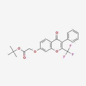 molecular formula C22H19F3O5 B2932119 Tert-butyl 2-[4-oxo-3-phenyl-2-(trifluoromethyl)chromen-7-yl]oxyacetate CAS No. 449741-41-7