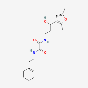 molecular formula C19H28N2O4 B2932123 N1-(2-(cyclohex-1-en-1-yl)ethyl)-N2-(3-(2,5-dimethylfuran-3-yl)-3-hydroxypropyl)oxalamide CAS No. 2034606-15-8