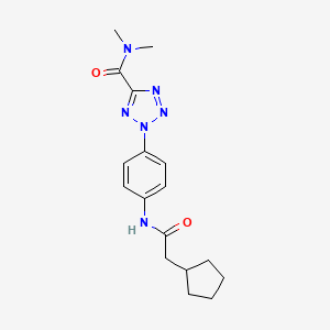 2-(4-(2-cyclopentylacetamido)phenyl)-N,N-dimethyl-2H-tetrazole-5-carboxamide