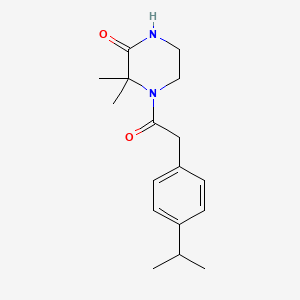 molecular formula C17H24N2O2 B2932133 4-(2-(4-Isopropylphenyl)acetyl)-3,3-dimethylpiperazin-2-one CAS No. 946363-22-0