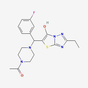 1-(4-((2-Ethyl-6-hydroxythiazolo[3,2-b][1,2,4]triazol-5-yl)(3-fluorophenyl)methyl)piperazin-1-yl)ethanone
