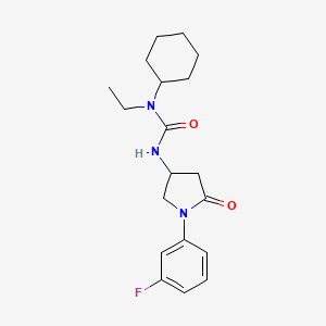 1-Cyclohexyl-1-ethyl-3-[1-(3-fluorophenyl)-5-oxopyrrolidin-3-yl]urea